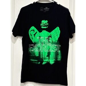 The Exorcist T Shirt Black Mens Size Medium Horror Movie Green Demon Graphic Tee
